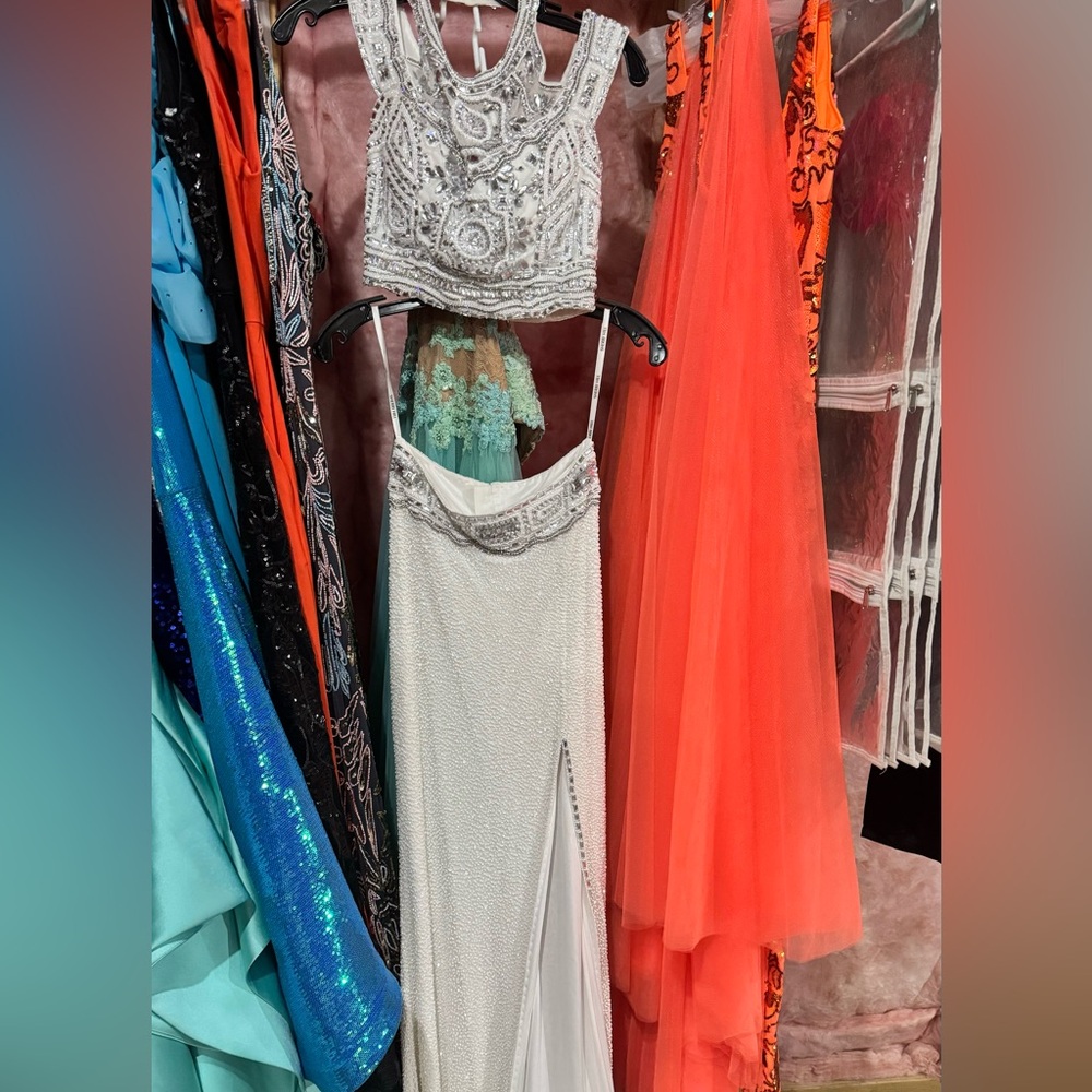 White Sherri hill gown